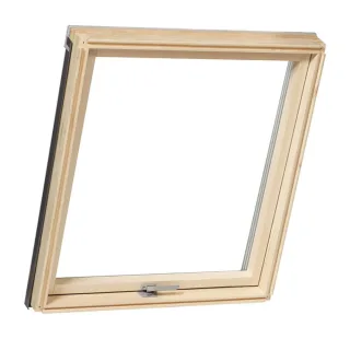 Dachfenster Holz mit Eindeckrahmen, RoofLITE Slim Pine, Anthrazit/Kiefer, 94 x 118 cm, Schwingflügel, individuell konfigurieren