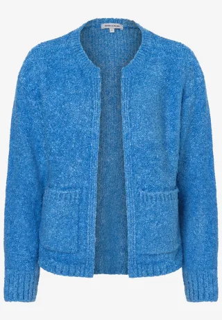 MORE & MORE - Bouclé Cardigan blau - Gr. - 38