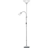Reality Leuchten LED Deckenfluter, LED wechselbar, Warmweiß, mit Leselampe Designklassiker groß-e Stehlampe für Lese-ecke, H: 180cm