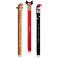 Eberhard Faber Gelschreiber Animal Erase Winterset Pinguin, Lebkuchenmännchen und Rentier