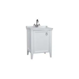 VitrA Valarte Waschtisch-Möbel-Set 62150 64,5 x 53 x 88 cm, links, Korpus weiß matt/Waschtisch weiß hochglanz