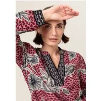 bianca Druckbluse DONJA mit modischem Print und Stehkragen