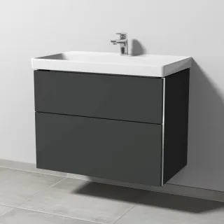 Sanipa 3way Waschtischunterbau zu Villeroy & Boch Avento Waschtisch mit 2 Auszügen, Graphit-Matt BP6231B