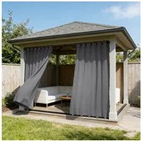 Sunicol Outdoorvorhang Wetterfest 100% Blickdichte Gardinen mit Ösen Sonnenschutz Sichtschutz (1 St), Extra breit Winddicht Terrasse Vorhänge für Pavillon/Balkon