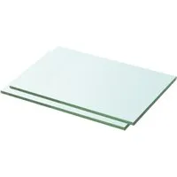vidaXL Regal Regalböden 2 Stk. Glas Transparent 30x15 cm, 2-tlg.