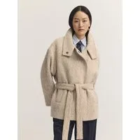 bugatti Kurzjacke Regular Fit Regular Fit Wollmix Stehkragen Gürtel