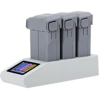 Wigento für DJI Mini 5 Pro 3 Akku Slot Ladehub Ladegerät mit Display USB C Stromadapter, 0 cm, Display, 3fach Ladehub