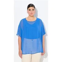 Ulla Popken Druckbluse Chiffonbluse Oversized Rundhals Halbarm