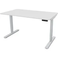 ASSMANN Büromöbel Schreibtisch Y-LINE Curved (120x70cm Silber Weiß Kollisions-Schutz, Elektrisch höhenverstellbar, Kindersicherung 2-fach-Motorik Doppelhub, einfache Montage, für Büro und Homeoffice), TÜV-zertifiziert, Blauer Engel, 5 Jahre Herstelle