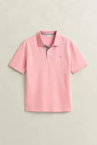 GANT - Kontrast Piqué Poloshirt bubbelgum pink - Gr. - M