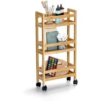 Zeller Present Rollwagen, natur, Bambus / MDF, inkl. 4 Rollen