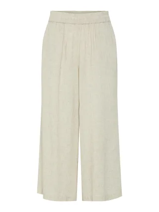 PIECES - PCPIA LINEN BLEND HW CULOTTE WVN NOOS Birch - Gr. - S