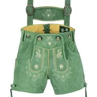 Fuente Leather Wears Trachtenlederhose Damen kurze Lederhose grün