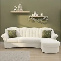 DOMO collection Ecksofa FLORES Schlafsofa, 233x142x86 cm, L-Form, wahlweise mit Bettfunktion, wahlweise mit Federkern, auch in Leder