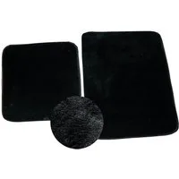 Carpetia Teppich Badteppich WC Teppich Badematten waschbar rutschfest in schwarz, rechteckig, Höhe: 18 mm