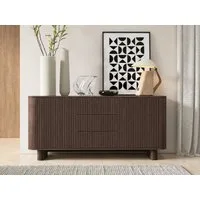 Compleo Kommode mit 3 Schubladen AKARI, Japandi Design, Nussbaum oder Kaschmir