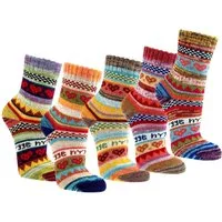 FussFreunde Norwegersocken 3 Paar bunte Norweger Socken Hygge Baumwolle mit Anti-Loch-Garantie (3 Paar)