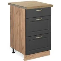Vicco Unterschrank Fame-Line, Anthrazit-Gold/Goldkraft Eiche, 50 cm, AP Eiche (1-St)