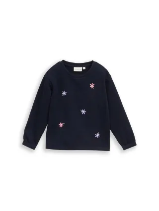tom tailor kids - Sweatshirt mit Blumenstickereien sky captain blue - Gr. - 98
