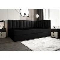 B&B Home Boxspringbett Adelle rechts oder links 90 cm 120 cm (H3 Matratze Bonnellfederung, Kopfteil, Seitenteil und Bettkasten)