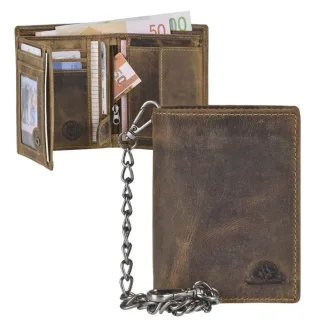 Greenburry Geldbörse Leder mit Kette | Sicherheit | Vintage 1796A-S
