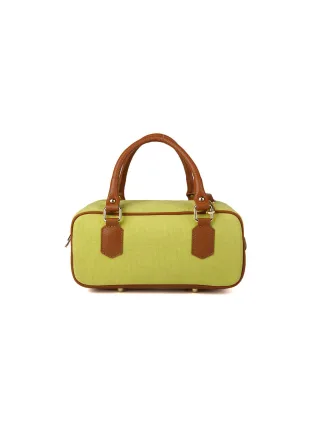Giulia Monti Schultertasche Grasgrün Goldbraun