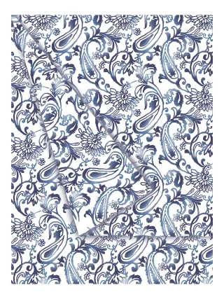 LIVING DREAMS - Grand Foulard white/blue paisley
