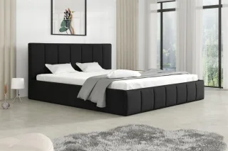 Polsterbett Doppelbett DETROIT 180x200cm Stoff Magic Velvet Schwarz