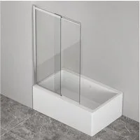 welltime Badewannenaufsatz Slider, Einscheibensicherheitsglas, (2 tlg), Duschwand zum Zusammenschieben UND an die Wand klappen!
