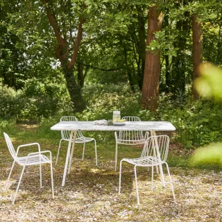 Rechteckiger Gartentisch aus Premium-Terrazzo und Metall 160 cm Elio green