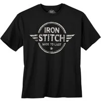 Iron Stitch Print-Shirt Iron Stitch Übergrößen T-Shirt schwarz Logoprint