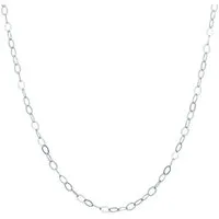 Tony Fein Silberkette Schlaufenkette 3mm 925er Silber Rhodiniert Massiv Hochglanzpoliert, Made in Italy für Damen und Herren