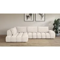 OTTO home Ecksofa AZITA L-Form, XXL 352 cm Designsofa in Bubble-Opitk, lose Rückenkissen, traumhafte Steppung