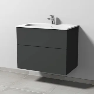 Sanipa 3way Waschtischunterbau zu Geberit Acanto Slim Waschtisch mit 2 Auszügen, Graphit-Matt SP4111B