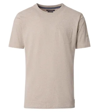 CASAMODA - T-Shirt mit Brusttasche beige - Gr. - XL