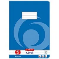 Herlitz Schulheft x.book, A4, liniert (Lineatur 27), mit Innen-/ Außenrand, ungelocht, 16 Blatt