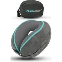 FLOWZOOM Nackenhörnchen DREAM - Nackenkissen Flugzeug - Memory-foam für lange, schmale Hälse, Nackenkissen Reisen - Nackenhörnchen für Erwachsene - Memoryschaum