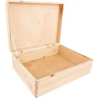 Creative Deco Holzkiste XL Große Holzkiste mit Deckel, 40x30x14 cm, Erinnerungsbox Baby, abgerundete Kanten