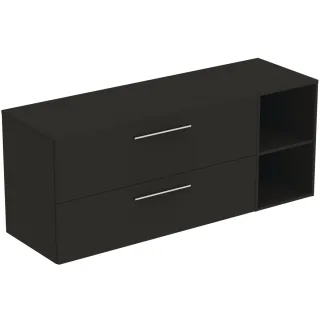 Ideal Standard Möbel-Set 160cm i.life B 2 Auszüge 2 off.Fächer Gr.Chrom Carbongrau matt, T5765NV T5765NV