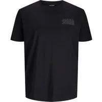 Jack & Jones Rundhalsshirt Jack&Jones XXL T-Shirt Brustprint schwarz JJECORP