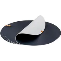 Levandeo® Platzset, 4er Set Platzset Tischsets 38cm Rund Schwarz Creme Lederoptik