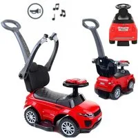 COIL Rutscherauto Babyrutscher, Kinderauto, Schiebeauto, 3in1, mit Druckgriff, interaktives Lenkrad, Musik- und Hupenknöpfe, ab 12 Monaten