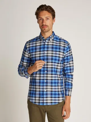 OXFORD HERITAGE PLAID RF SHIRT wedge blue - Gr. - XXL