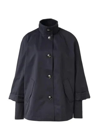 comma - Cape-Jacke im Relaxed Fit mit Stehkragen blau - Gr. - M