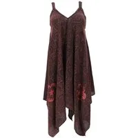 Guru-Shop Midikleid Plus Size Kleid, Hängerchen, besticktes..