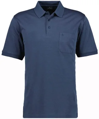 RAGMAN - Softknit-Polo uni, mit Brusttasche Azur - Gr. - XL