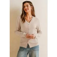 Arach&Cloz Strickjacke Damen Langarm Solid Strickjacken Leichter Cardigan mit V-Ausschnitt