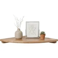 relaxdays Eckregal Wand Walnussholz, 1-tlg., natur, 30 cm
