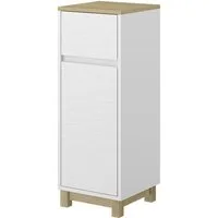Vicco Midischrank Livia, Weiß/Holz, 30 x 80 cm mit Schublade (1-St)