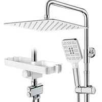 Rainsworth Duschsystem Duschkopf Set, 3 Strahlart(en), Zweifunktion Duschset mit Verteiler